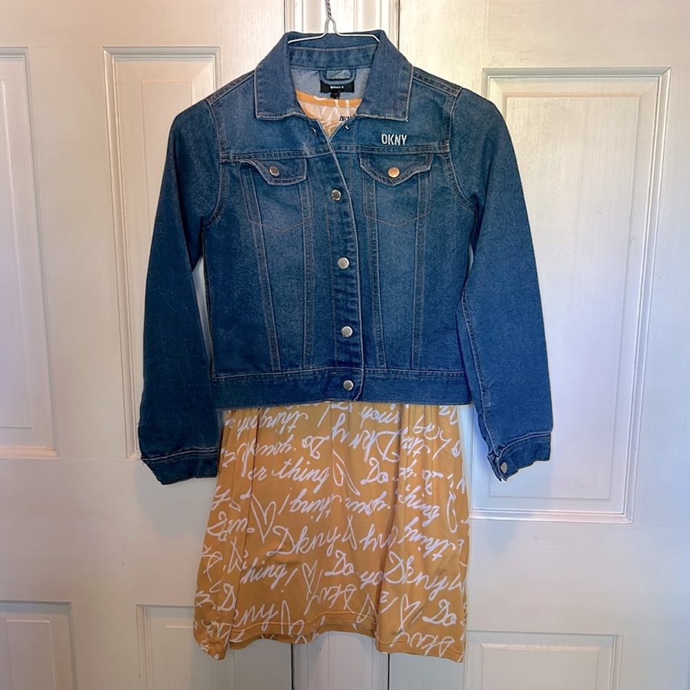 DKNY Two Piece Dress and Jean Jacket. Like New Condition